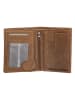 HIDE & STITCHES Leren portemonnee lichtbruin - (B)9 x (H)12 x (D)2,5 cm