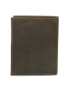 HIDE & STITCHES Leren portemonnee kaki - (B)9 x (H)12 x (D)2,5 cm