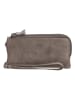 HIDE & STITCHES Leder-Geldbörse in Grau  - (B)18,5 x (H)9 x (T)3,5 cm
