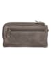 HIDE & STITCHES Leder-Geldbörse in Grau  - (B)18,5 x (H)9 x (T)3,5 cm