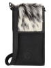 HIDE & STITCHES Leder-Handytasche in Schwarz/ Weiß  - (B)9 x (H)17,5 x (T)2 cm