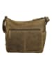 HIDE & STITCHES Leder-Umhängetasche in Oliv - (B)24 x (H)22 x (T)10 cm