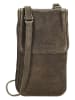 HIDE & STITCHES Leren smartphonetas olijfgroen - (B)11 x (H)20 x (D)2 cm