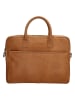 HIDE & STITCHES Leder-Businesstasche in Cognac - (B)39 x (H)31 x (T)7 cm