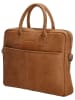 HIDE & STITCHES Leder-Businesstasche in Cognac - (B)39 x (H)31 x (T)7 cm