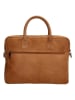 HIDE & STITCHES Leder-Businesstasche in Cognac - (B)39 x (H)31 x (T)7 cm