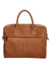 HIDE & STITCHES Leder-Businesstasche in Cognac - (B)40 x (H)33 x (T)9 cm