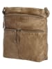HIDE & STITCHES Leren schoudertas taupe - (B)27,5 x (H)28 x (D)4 cm