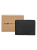 HIDE & STITCHES Leren portemonnee zwart - (B)11,5 x (H)9 x (D)2 cm
