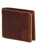 HIDE & STITCHES Leren portemonnee cognackleurig - (B)11,5 x (H)9 x (D)2 cm