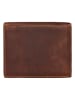 HIDE & STITCHES Leren portemonnee cognackleurig - (B)11,5 x (H)9 x (D)2 cm