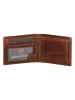 HIDE & STITCHES Leren portemonnee cognackleurig - (B)11,5 x (H)9 x (D)2 cm