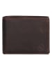 HIDE & STITCHES Leren portemonnee donkerbruin - (B)11,5 x (H)9 x (D)2 cm