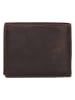 HIDE & STITCHES Skórzany portfel w kolorze ciemnobrązowym - 11,5 x 9 x 2 cm