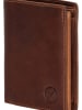 HIDE & STITCHES Leren portemonnee cognackleurig - (B)9 x (H)12 x (D)2 cm