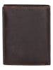 HIDE & STITCHES Leder-Geldbörse in Dunkelbraun - (B)9 x (H)12 x (T)2 cm