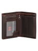 HIDE & STITCHES Leder-Geldbörse in Dunkelbraun - (B)9 x (H)12 x (T)2 cm
