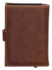 HIDE & STITCHES Leren portemonnee cognackleurig - (B)7 x (H)10 x (D)1,5 cm