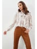 Milan Kiss Blouse crème/bruin/meerkleurig