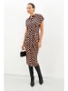Milan Kiss Kleid in Schwarz/ Apricot/ Bunt