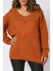 Plus Size Company Pullover "Erina" in Rotbraun
