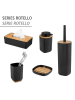 Wenko WC-Garnitur "Rotello" in Schwarz/ Hellbraun - (H)36 cm