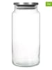 Violeta Home 2-delige set: voorraadglas met desel transparant/zilverkleurig - 1,4 l