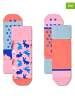 Happy Socks Skarpety antypoślizgowe (2 pary) w kolorze jasnoróżowym ze wzorem