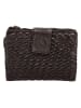 HIDE & STITCHES Leder-Geldbörse in Dunkelbraun - (B)14 x (H)10 x (T)3,5 cm