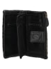 HIDE & STITCHES Leder-Geldbörse in Schwarz - (B)16 x (H)10 x (T)3,5 cm