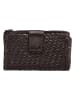 HIDE & STITCHES Leder-Geldbörse in Dunkelbraun - (B)16 x (H)10 x (T)3,5 cm