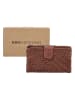 HIDE & STITCHES Leder-Geldbörse in Cognac - (B)16 x (H)10 x (T)3,5 cm
