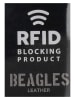 Beagles Leder-Geldbörse in Schwarz - (B)17 x (H)9,5 x (T)4 cm