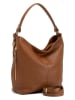 Anna Morellini Leder-Schultertasche "Carrara" in Cognac - (B)36 x (H)28 x (T)12 cm