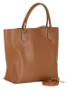 Mia Tomazzi Skórzany shopper bag "Cevedale" w kolorze jasnobrązowym - 32 x 44 x 13 cm