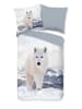 Pure Microvezel beddengoedset "White Fox" wit/blauw