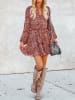 Milan Kiss Jurk bordeaux/wit