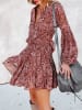 Milan Kiss Jurk bordeaux/wit