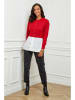 Soft Cashmere Trui rood/wit