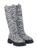 Noosy Leder-Stiefel in Schwarz/ Weiß