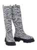 Noosy Leder-Stiefel in Schwarz/ Weiß