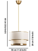 Opviq Hanglamp crème - (H)65 x Ø 30 cm