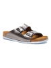 Comfortfusse Leren slippers zilverkleurig