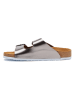 Comfortfusse Leder-Pantoletten in Silber
