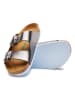 Comfortfusse Leder-Pantoletten in Silber
