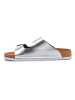 Comfortfusse Leren slippers zilverkleurig