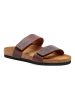 Comfortfusse Leren slippers bruin