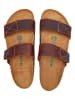 Comfortfusse Leren slippers bruin