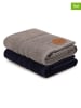 Colorful Cotton 2-delige set: handdoeken donkerblauw/grijs