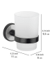 Wenko Tandenborstelbeker "Udine" zwart/wit - (B)6 x (H)9,5 x (D)11 cm